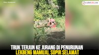 VIDEO: Truk Terjun ke Jurang di Penurunan Lekbeng Mamuju, Sopir Selamat