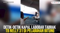 VIDEO: Detik-detik Kapal Labobar Tabrak Tug Boat Nelly 31 di Pelabuhan Bitung