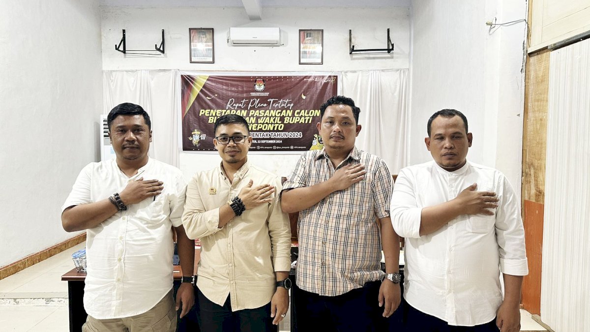 KPU Resmi Tetapkan Empat Pasangan Calon di Pilkada Jeneponto