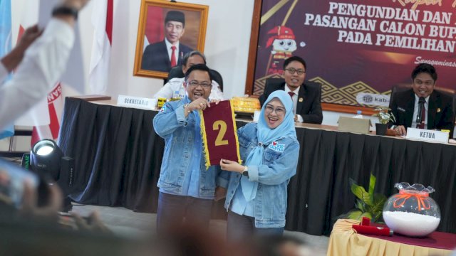 Paslon Hati Damai mendapat nomor urut 2 untuk Pilkada Gowa 2024. Ist