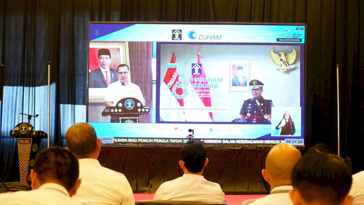 Kanwil Kemenkumham Sulsel Ikuti Pencanangan Peringatan Hari HAM ke-76
