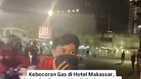 VIDEO: Heboh, Kebocoran Tabung Gas 8 Ton di Hotel Makassar