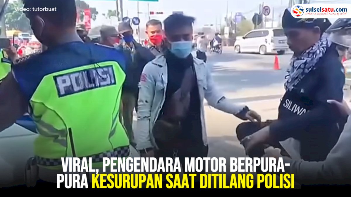 VIDEO: Viral, Pengendara Motor Berpura-pura Kesurupan Saat Ditilang Polisi