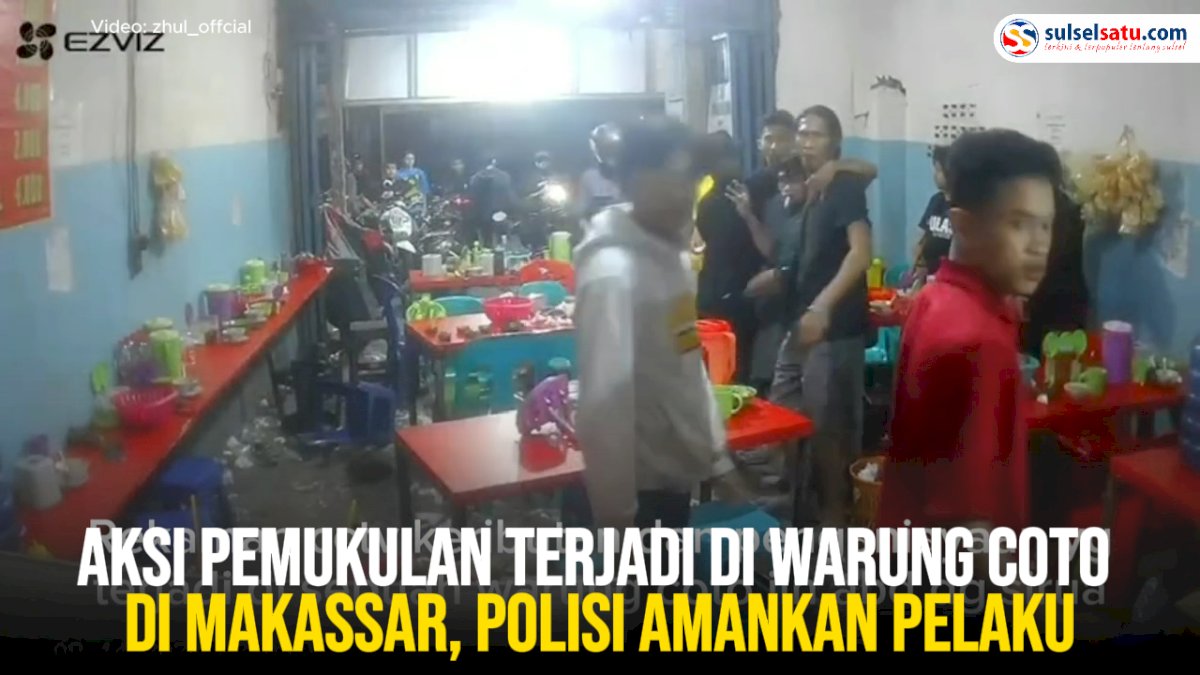 VIDEO: Aksi Pemukulan Terjadi di Warung Coto di Makassar, Polisi Amankan Pelaku