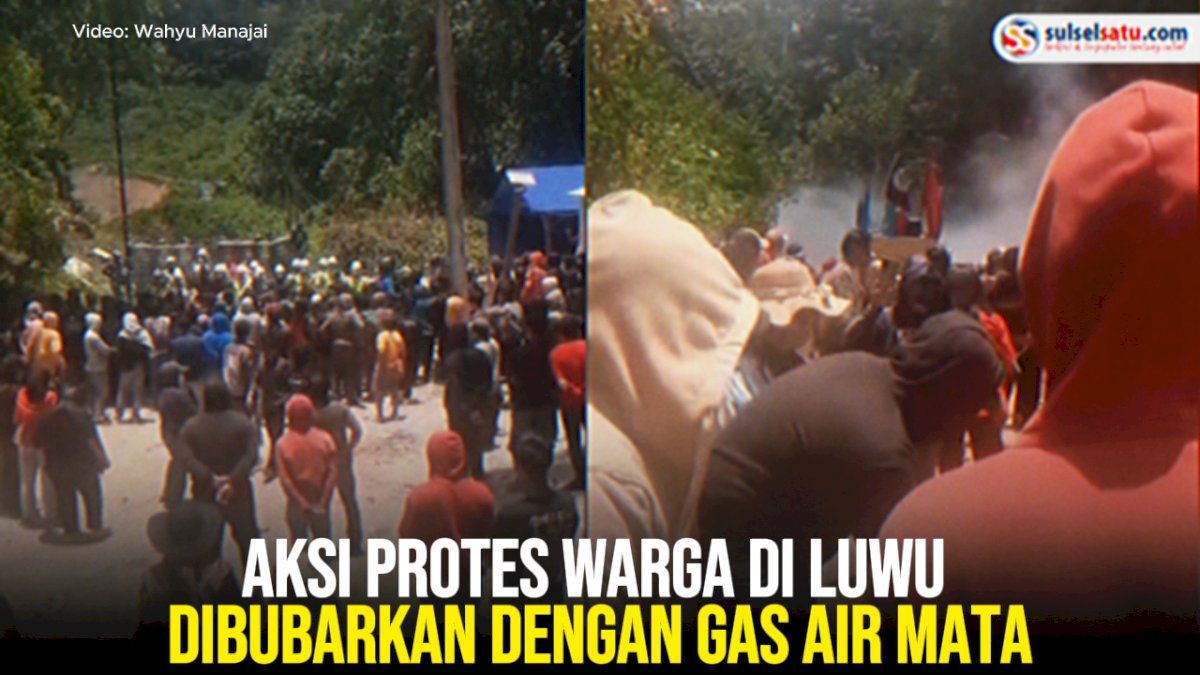 VIDEO: Aksi Protes Warga di Luwu Dibubarkan dengan Gas Air Mata