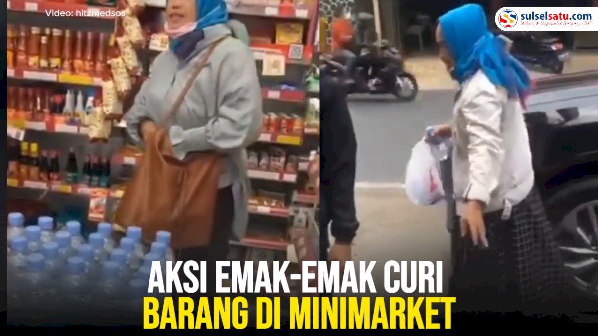 VIDEO: Aksi Emak-emak Curi Barang di Minimarket, Nyaris Tertabrak Mobil saat Kabur