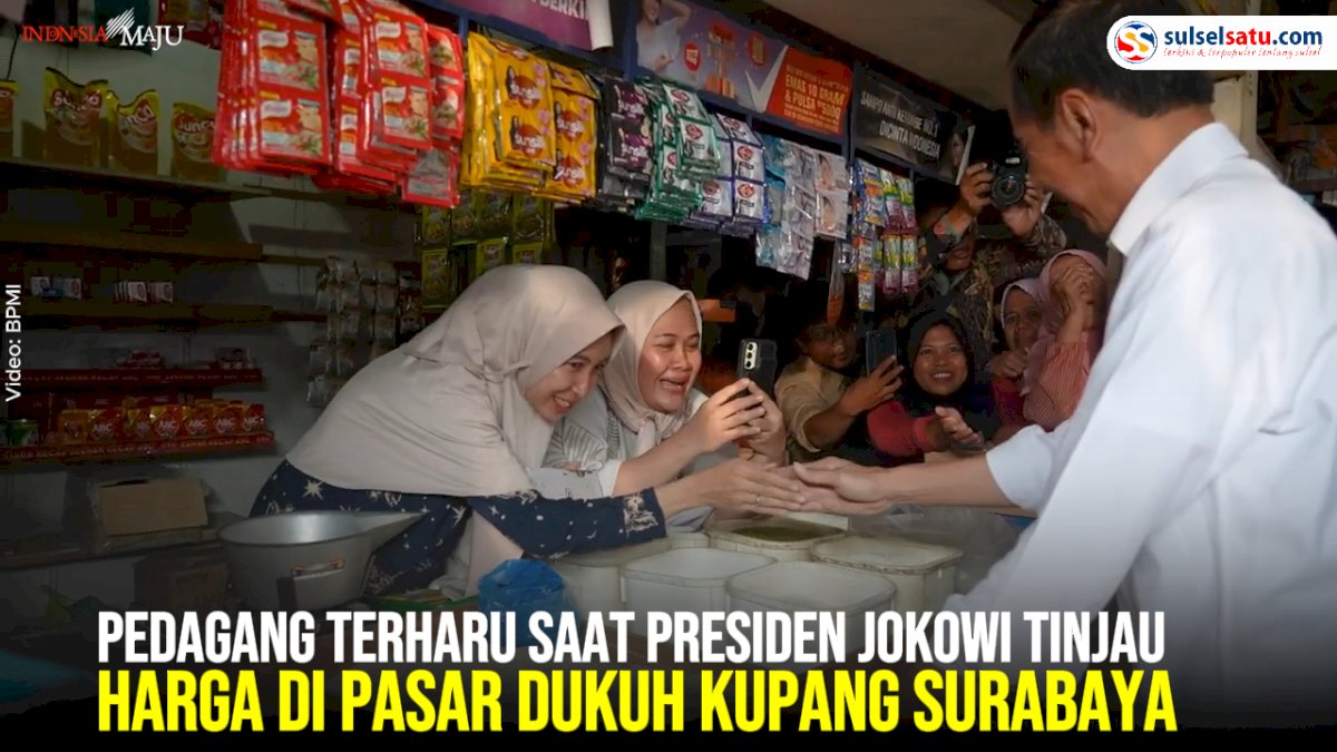 VIDEO: Pedagang Terharu saat Presiden Jokowi Tinjau Harga di Pasar Dukuh Kupang Surabaya