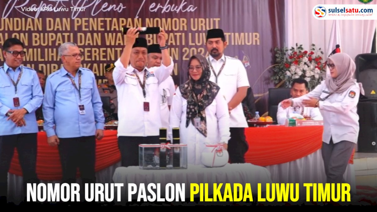 VIDEO: Nomor Urut Paslon Pilkada Luwu Timur: Isrullah-Usman (1), Budiman-Akbar (2), IBAS-Puspa (3)