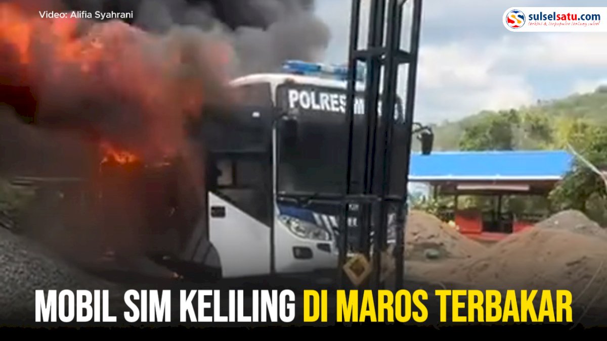 VIDEO: Mobil SIM Keliling di Maros Terbakar