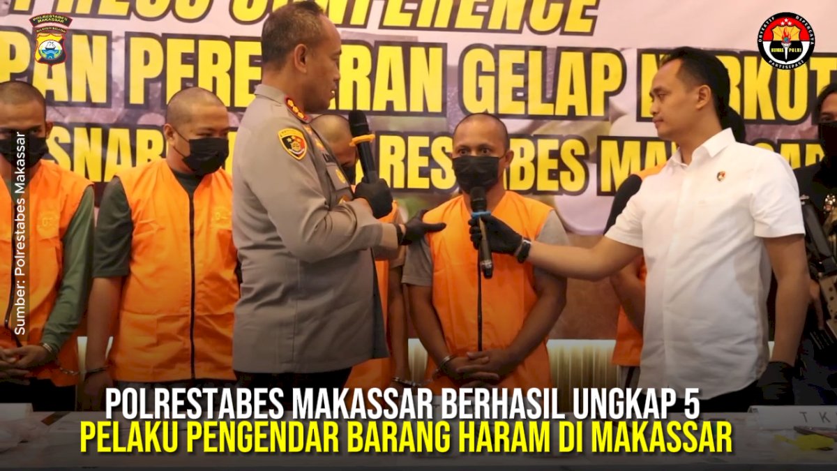 VIDEO: Polrestabes Makassar Berhasil Ungkap 5 Pelaku Pengendar Barang Haram di Makassar