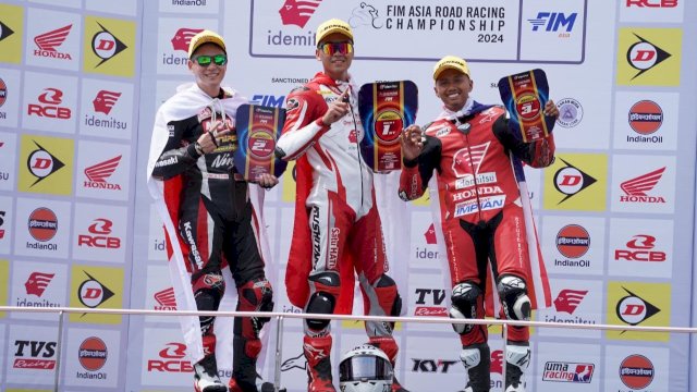 Pembalap Astra Honda lanjutkan tren podium di kelas Asia Production (AP) 250. Foto: Istimewa.
