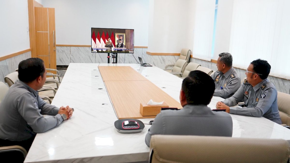 Kemenkumham Sulsel Ikuti Penyambutan Tiga Menteri Baru Secara Virtual