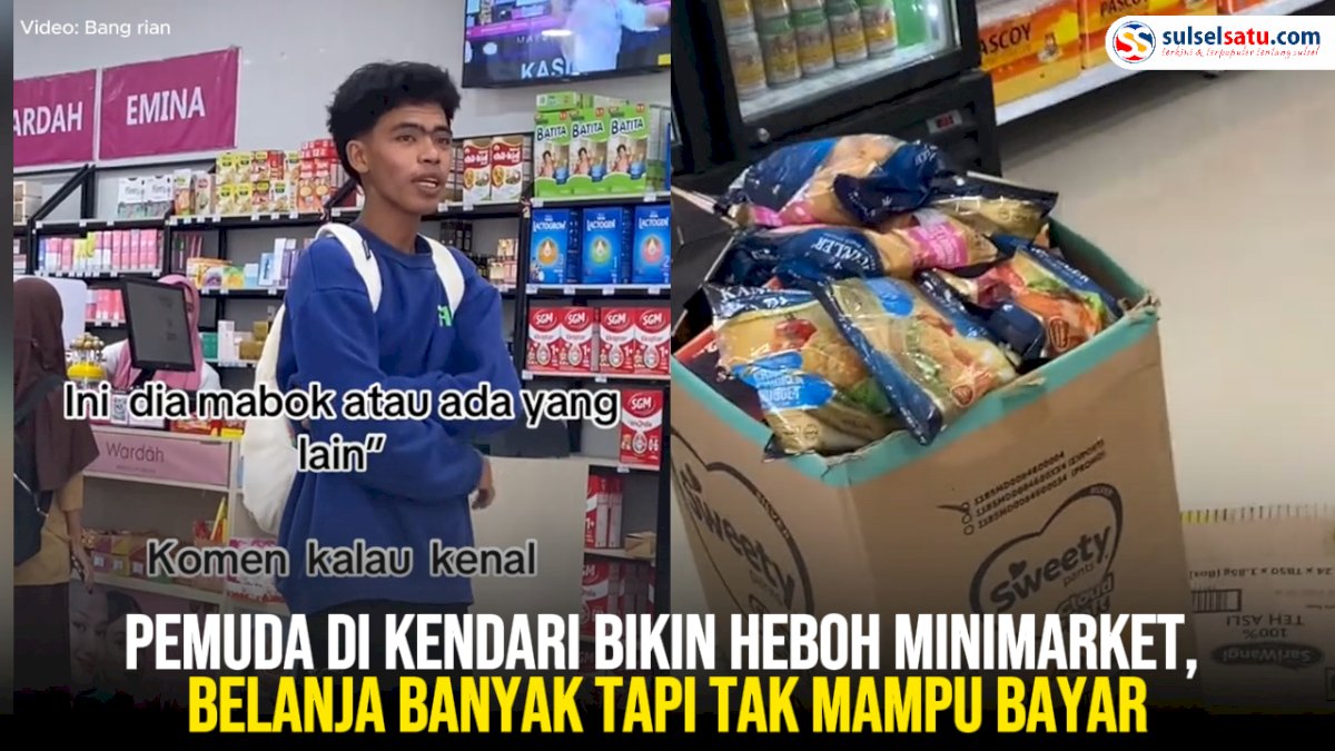 VIDEO: Pemuda di Kendari Bikin Heboh Minimarket, Belanja Banyak Tapi Tak Mampu Bayar