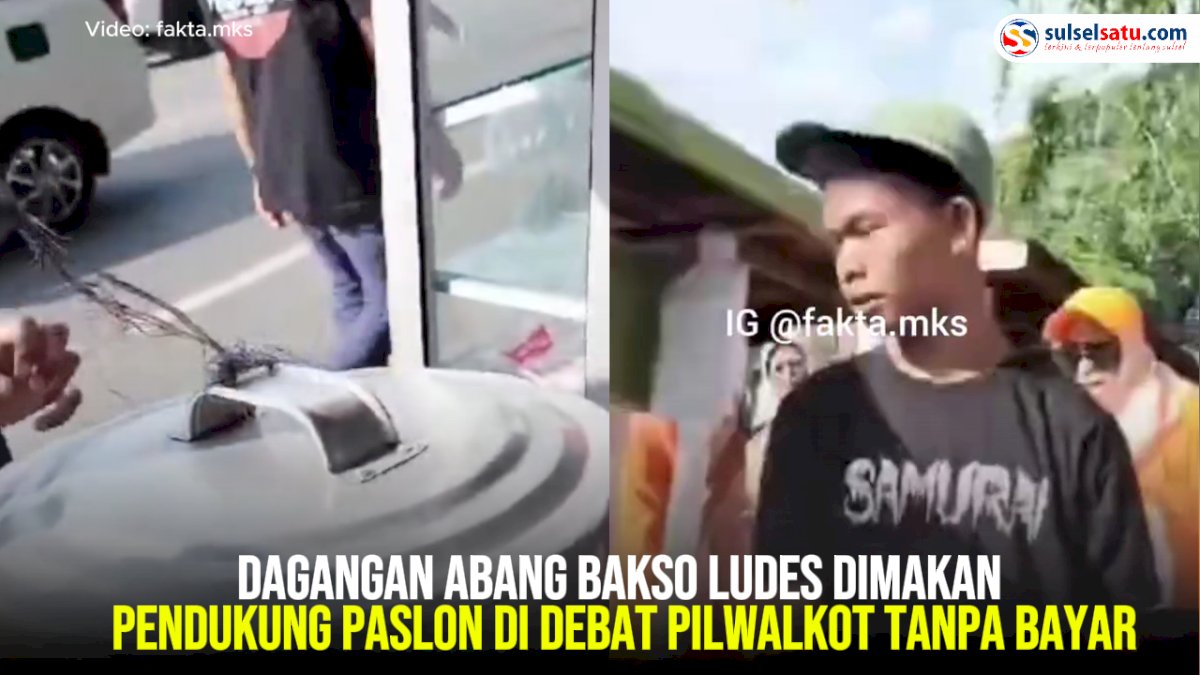 VIDEO: Dagangan Abang Bakso Ludes Dimakan Pendukung Paslon di Debat Pilwalkot Tanpa Bayar