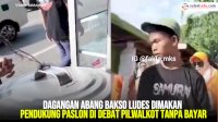 VIDEO: Dagangan Abang Bakso Ludes Dimakan Pendukung Paslon di Debat Pilwalkot Tanpa Bayar