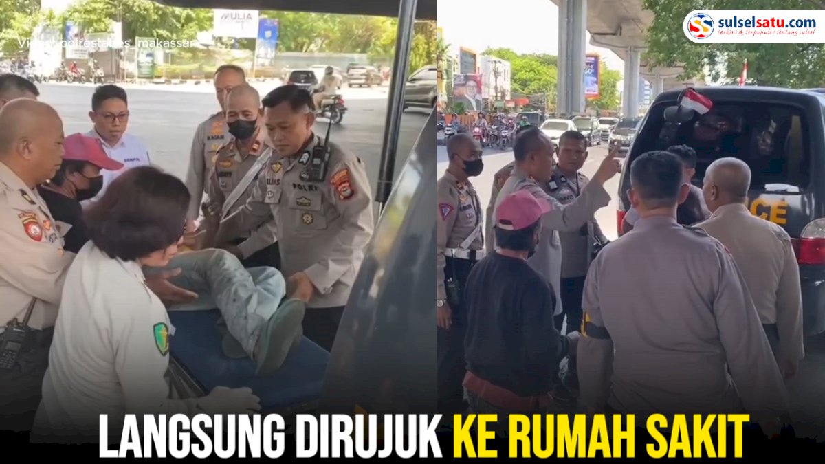 VIDEO: Kapolrestabes Makassar Bantu Lansia Sakit di Bawah Flyover, Langsung Dirujuk ke Rumah Sakit