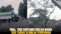 VIDEO: Viral, Truk Kontainer Dikejar Warga Usai Tabrak Sejumlah Pengendara