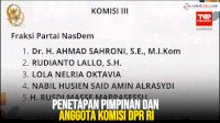 VIDEO: Penetapan Pimpinan dan Anggota Komisi DPR RI