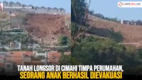 VIDEO: Tanah Longsor di Cimahi Timpa Perumahan, Seorang Anak Berhasil Dievakuasi