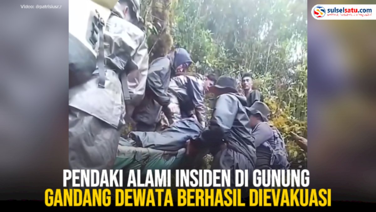 VIDEO: Pendaki Alami Insiden di Gunung Gandang Dewata Berhasil Dievakuasi