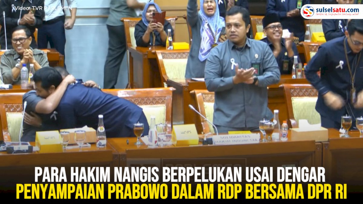 VIDEO: Para Hakim Nangis Berpelukan Usai Dengar Penyampaian Prabowo dalam RDP bersama DPR