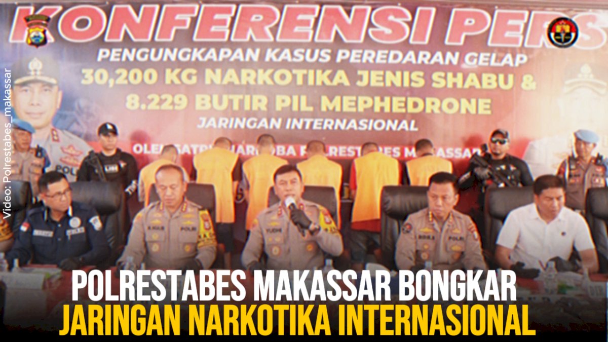 VIDEO: Polrestabes Makassar Bongkar Jaringan Narkotika Internasional