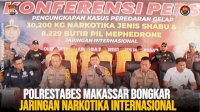 VIDEO: Polrestabes Makassar Bongkar Jaringan Narkotika Internasional