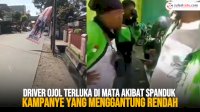 VIDEO: Driver Ojol Terluka di Mata Akibat Spanduk Kampanye yang Menggantung Rendah