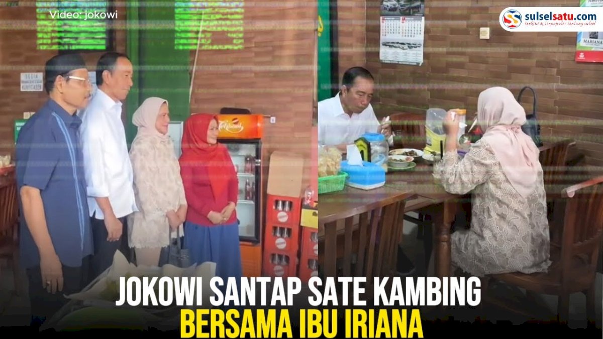 VIDEO: Jokowi Santap Sate Kambing Bersama Ibu Iriana