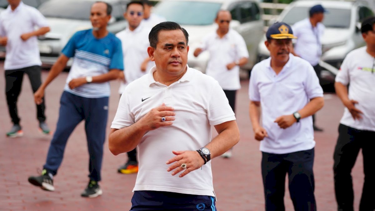 Jajaran Pegawai Kanwil Kemenkumham Sulsel Ikuti Olahraga Bersama