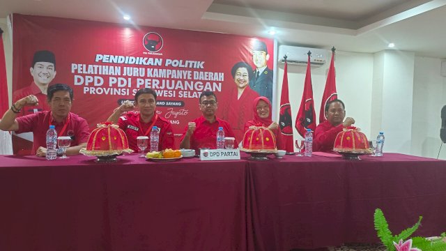 Pelatihan juru kampanye DPD PDIP Sulsel di Makassar. Foto/SS
