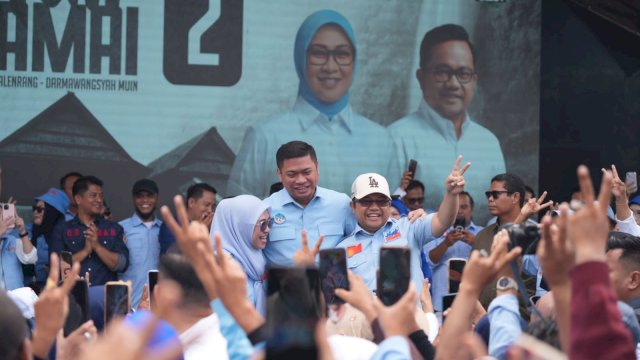 Bupati Gowa Adnan saat hadiri kampanye paslon Hati Damai. Ist