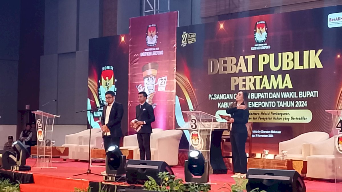 KPU Gelar Debat Kandidat Pertama Cabup dan Cawabup Jeneponto di Makassar