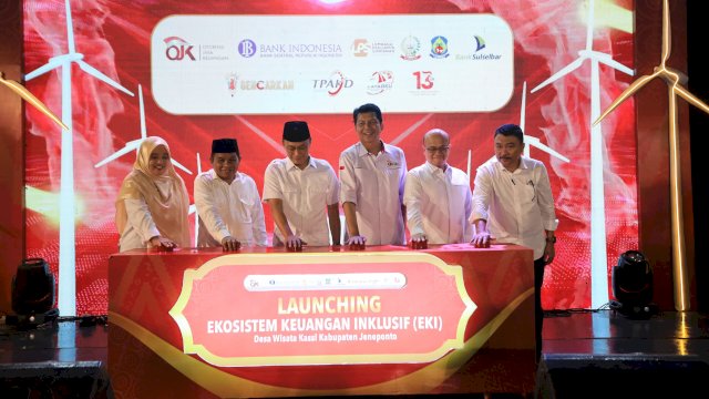 Peluncuran program Ekosistem Keuangan Inklusif di Desa Kassi Kabupaten Jeneponto. Foto: Istimewa.