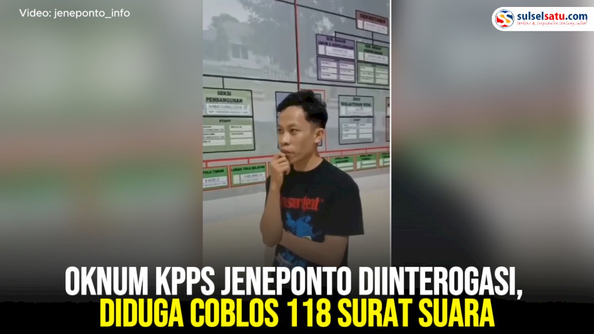 VIDEO: Oknum KPPS Jeneponto Diinterogasi, Diduga Coblos 118 Surat Suara