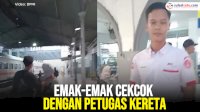VIDEO: Emak-emak Cekcok dengan Petugas Kereta, Desak Keberangkatan karena Orang Tua Meninggal