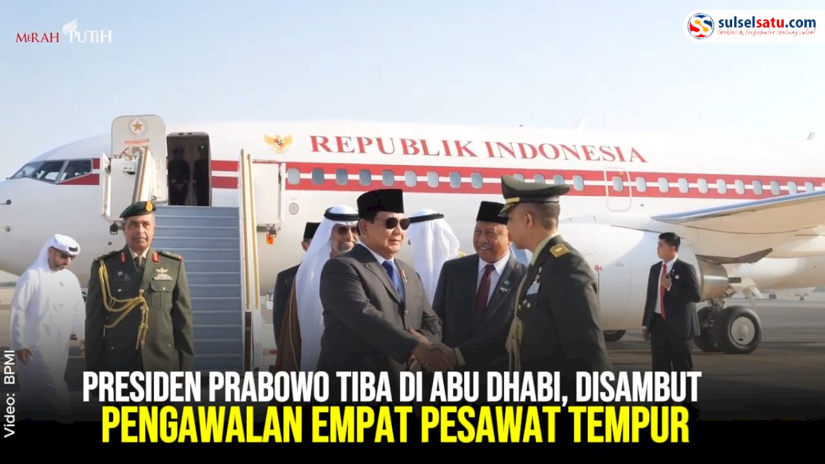 VIDEO: Presiden Prabowo Tiba di Abu Dhabi, Disambut Pengawalan Empat Pesawat Tempur
