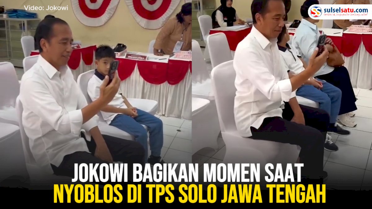 VIDEO: Jokowi Bagikan Momen saat Nyoblos di TPS Solo Jawa Tengah