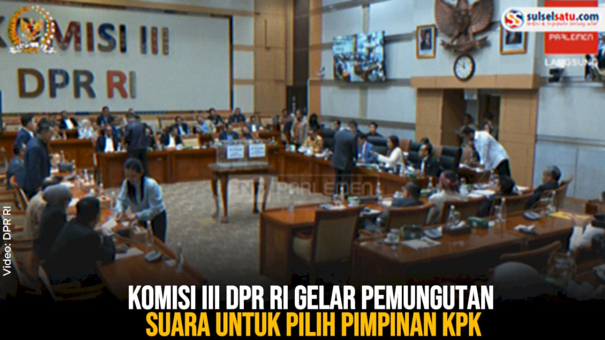 VIDEO:  Komisi III DPR RI Gelar Pemungutan Suara untuk Pilih Pimpinan KPK