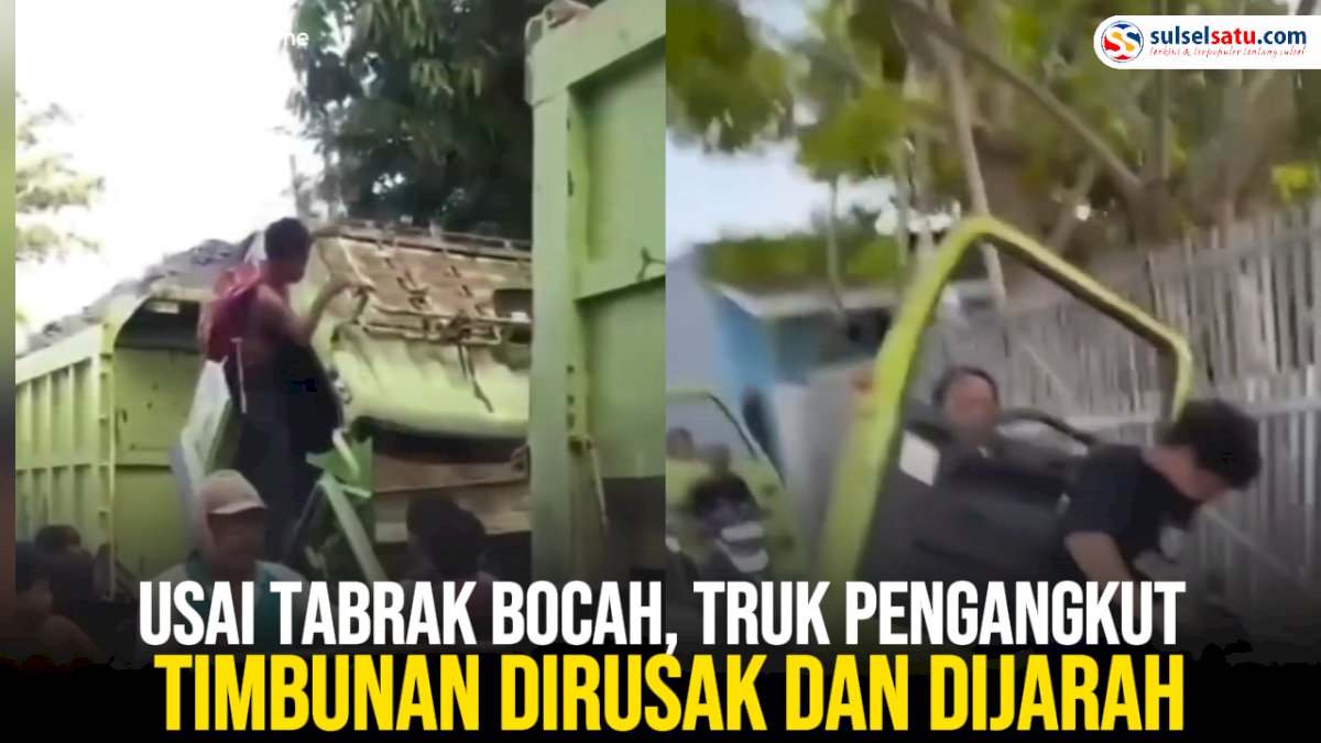 VIDEO: Usai Tabrak Bocah, Truk Pengangkut Timbunan Dirusak dan Dijarah