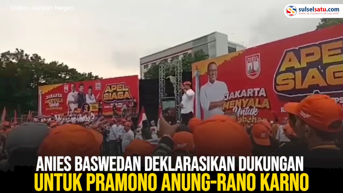VIDEO: Anies Baswedan Deklarasikan Dukungan untuk Pramono Anung-Rano Karno