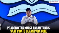 VIDEO: Prabowo Tak Kuasa Tahan Tangis saat Pidato Depan Para Guru