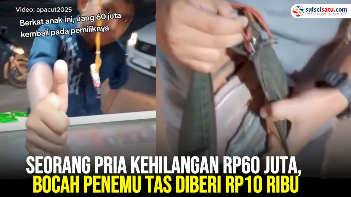 VIDEO: Seorang Pria Kehilangan Rp60 Juta, Bocah Penemu Tas Diberi Rp10 Ribu