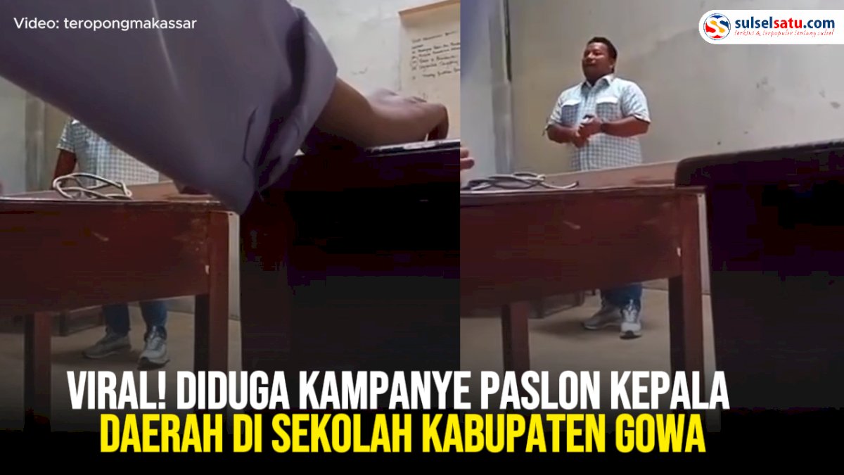 VIDEO: Viral! Diduga Kampanye Paslon Kepala Daerah di Sekolah Kabupaten Gowa