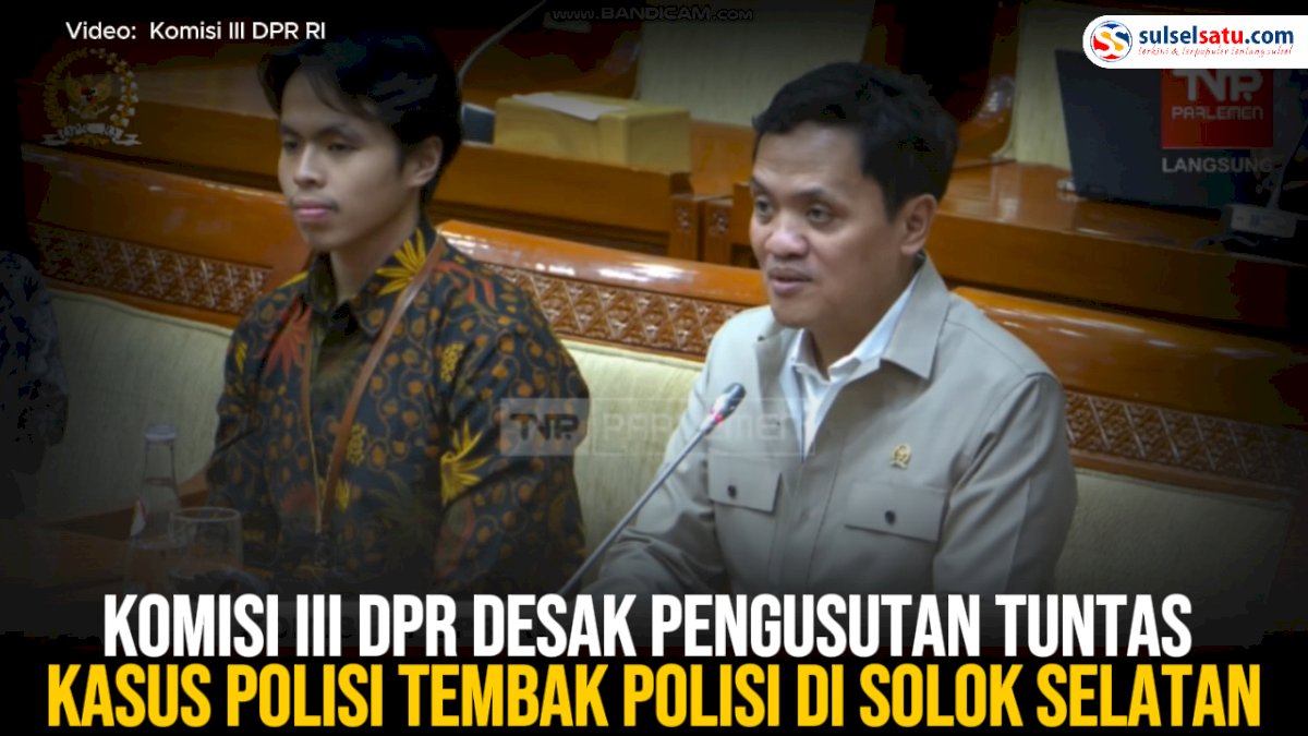 VIDEO: Komisi III DPR Desak Pengusutan Tuntas Kasus Polisi Tembak Polisi di Solok Selatan
