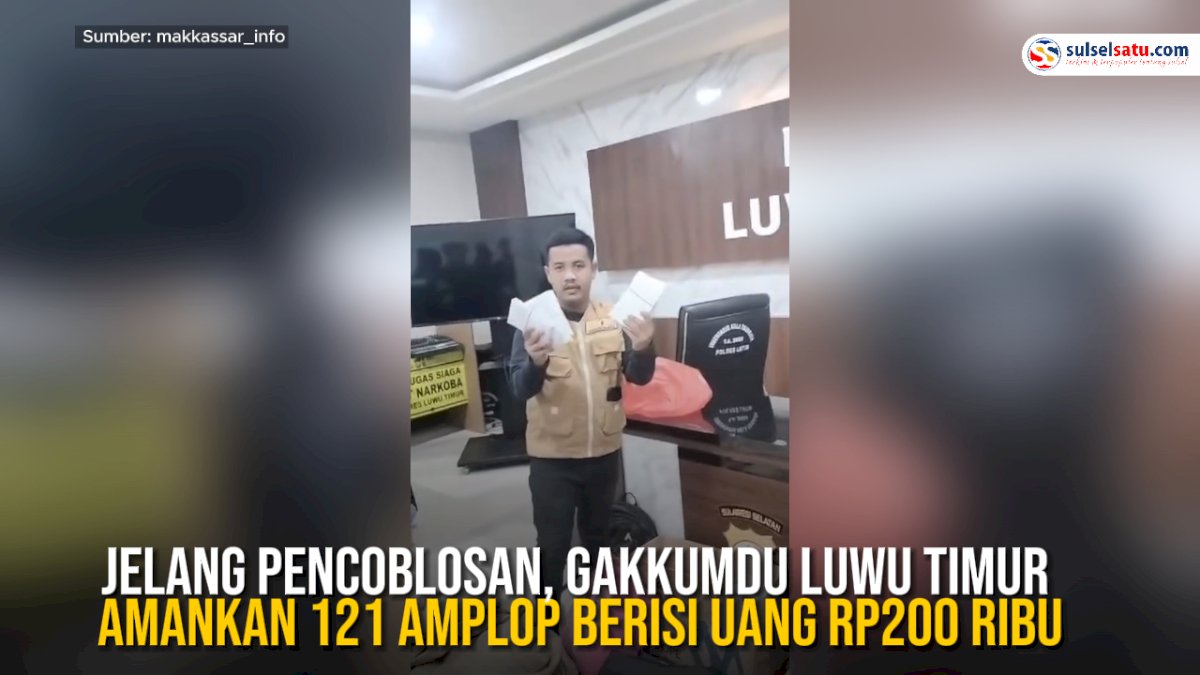 VIDEO: Jelang Pencoblosan, Gakkumdu Luwu Timur Amankan 121 Amplop Berisi Uang Rp200 Ribu