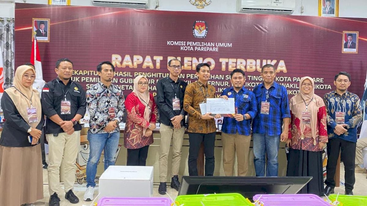 Hasil Rekapitulasi KPU, TSM-MO Juara di Pilwalkot Parepare