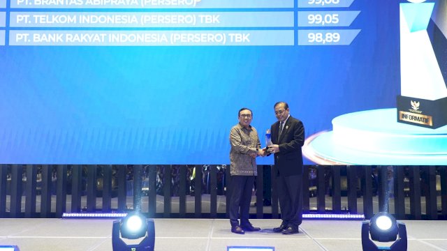 Telkom peringkat kedua Badan Publik Informatif kategori BUMN Anugerah Keterbukaan Informasi Publik 2024. Foto: Istimewa.