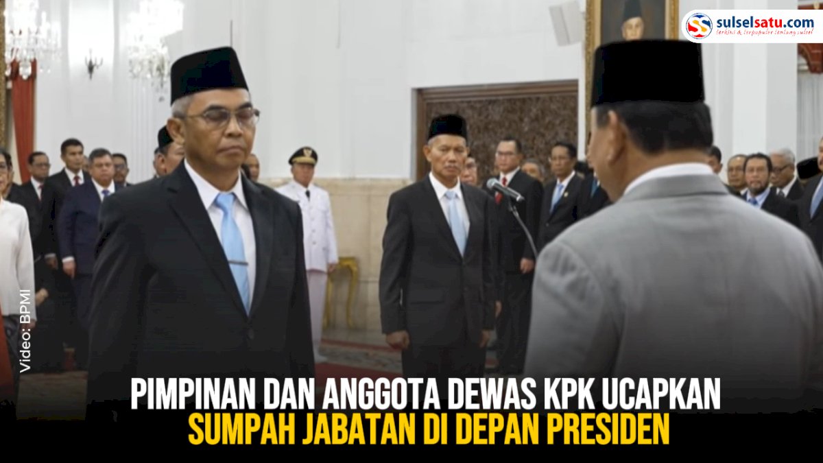 VIDEO: Pimpinan dan Anggota Dewas KPK Ucapkan Sumpah Jabatan di Depan Presiden