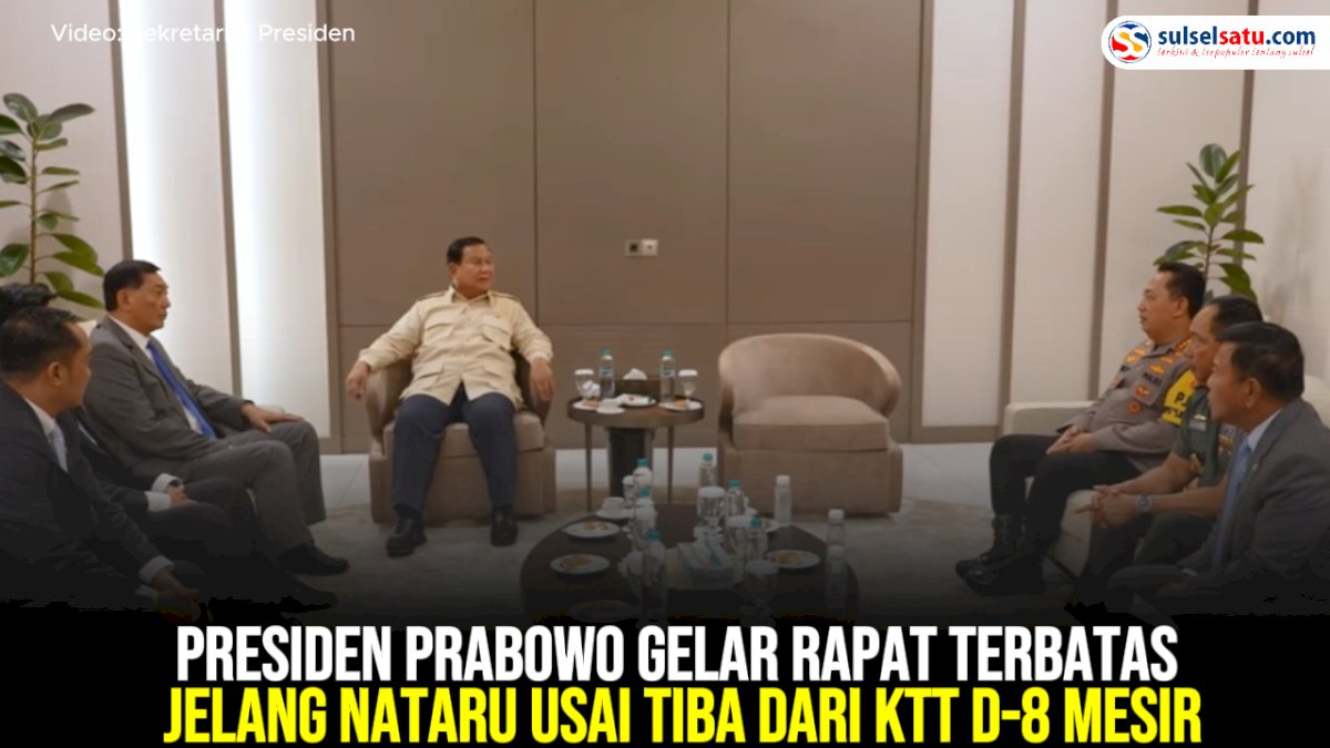 VIDEO: Presiden Prabowo Gelar Rapat Terbatas Jelang Nataru Usai Tiba dari KTT D-8 Mesir